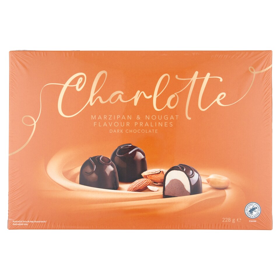 Charlotte Čokoládové bonbóny formované s náplní s nugátovou a marcipánovou a příchutí 228g