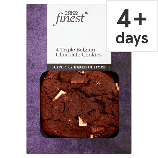 Finest* Triple Chocolate Cookie 4 Pack Tesco Groceries