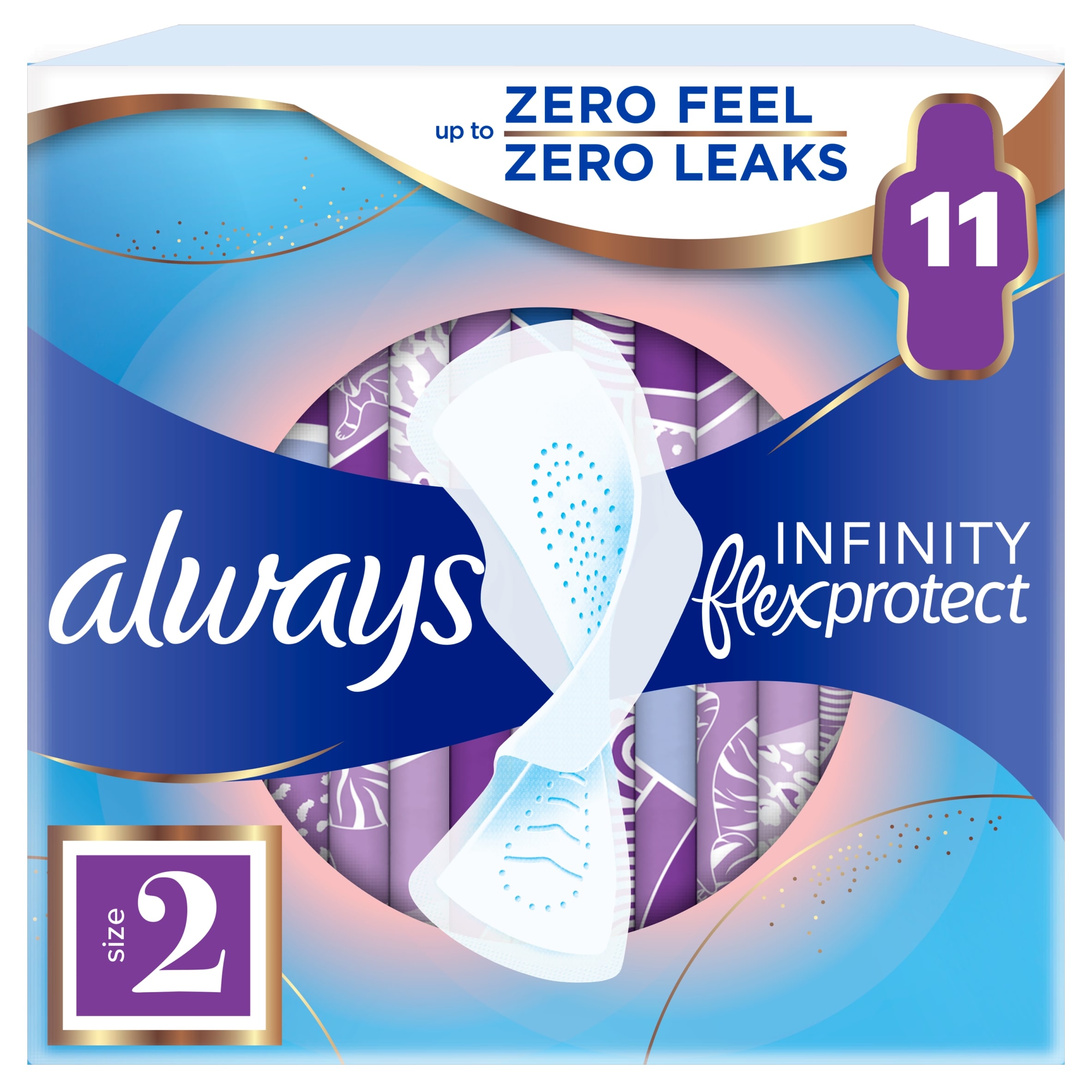 Always FlexProtect Sanitary Towels Long (Size 2) with Wings 11 Pads, Unscented