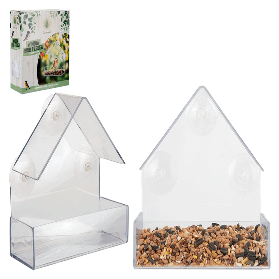 PMS PLASTIC Window BIRD HOUSE FEEDER
