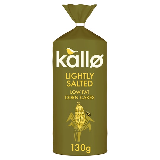 Kallo Lightly Salted Wholegrain Low Fat Corn Cake 130G Tesco Groceries