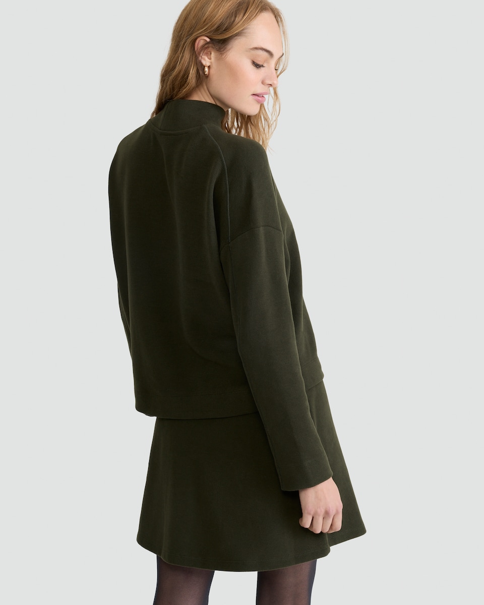 image 1 of F&F High Neck Seam Detail Co-ord Jumper in Olive