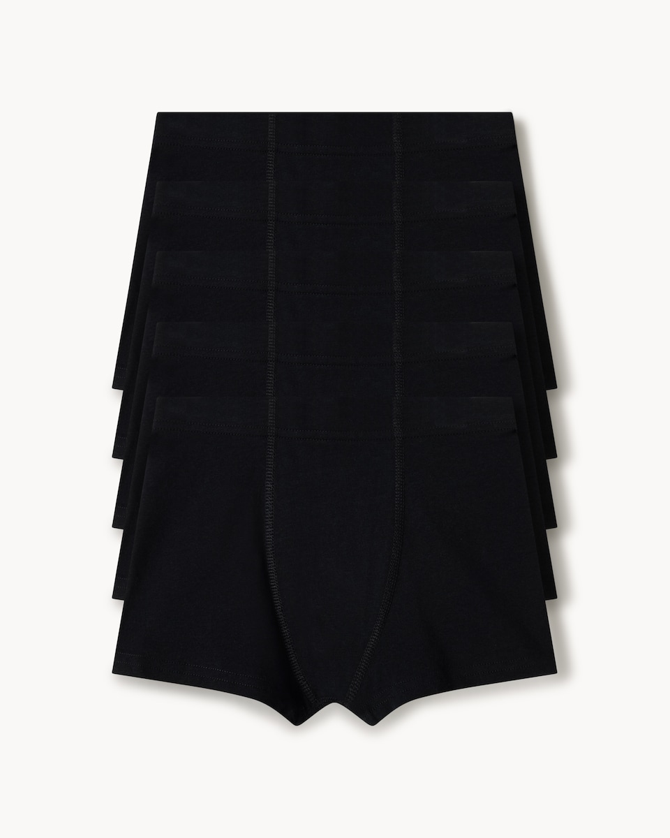 image 1 of F&F Boys 5-Pack Cotton Rich Trunks in Black