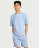 image 1 of F&F Boys 2-Piece Waffle Textured T-Shirt and Shorts Set in Blue