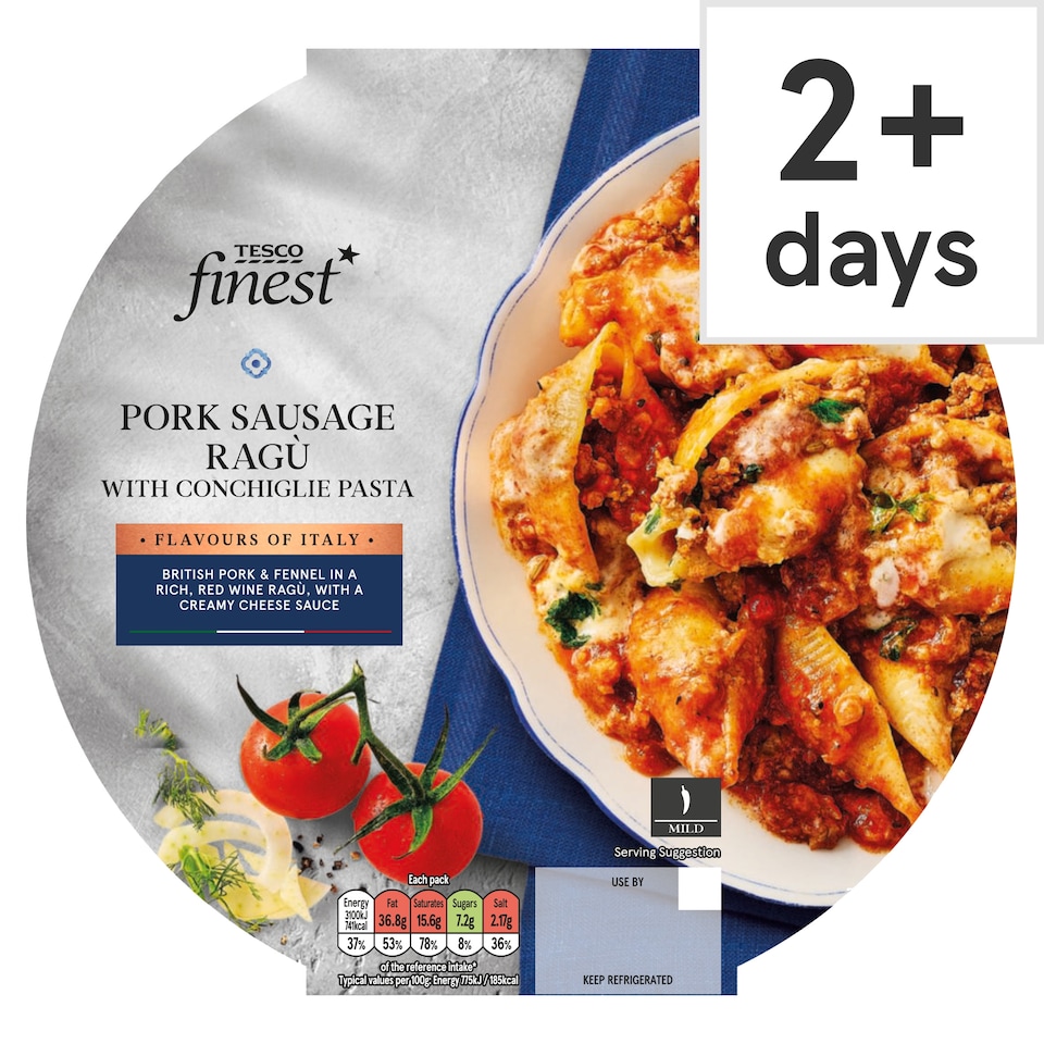 image 1 of Tesco Finest Pork Sausage Ragu With Pasta 400G