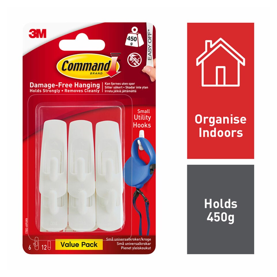 Command Small Hooks Value Pack 6 Pc