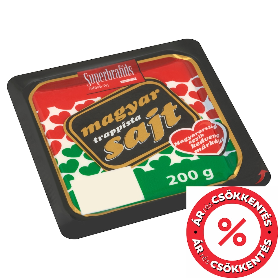 Magyar Trappista Sajt zsíros, félkemény, darabolt trappista sajt 200 g