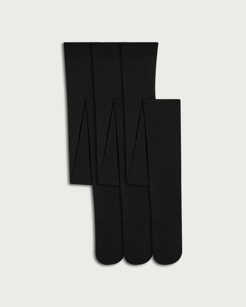 F&F Girls 3-Pack 40 Denier Opaque Tights in Black