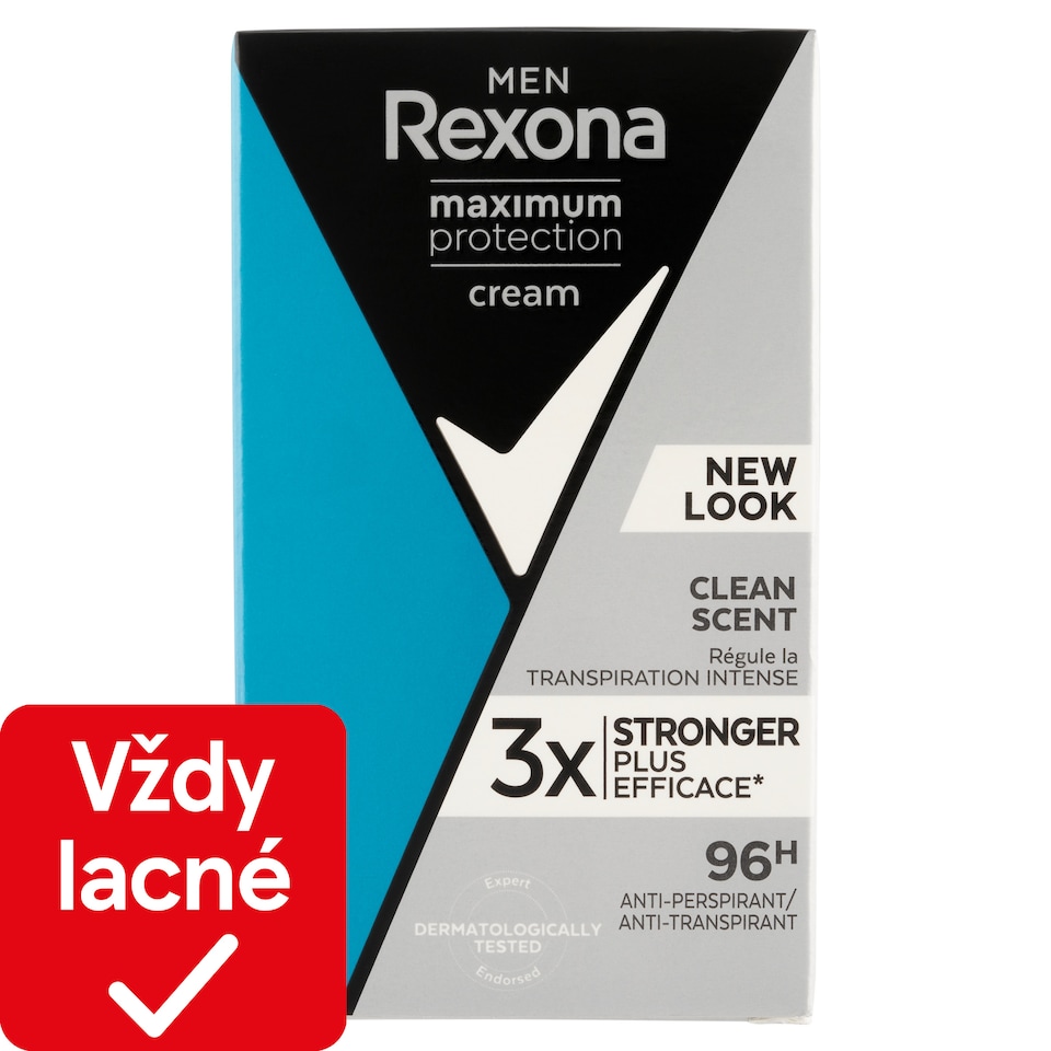 obrázok 1 z Rexona Men Maximum Protection Clean Scent tuhý krémový antiperspirant pre mužov 45 ml