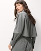 image 4 of F&F Pinstripe Cropped Co-ord Shirt in Grey