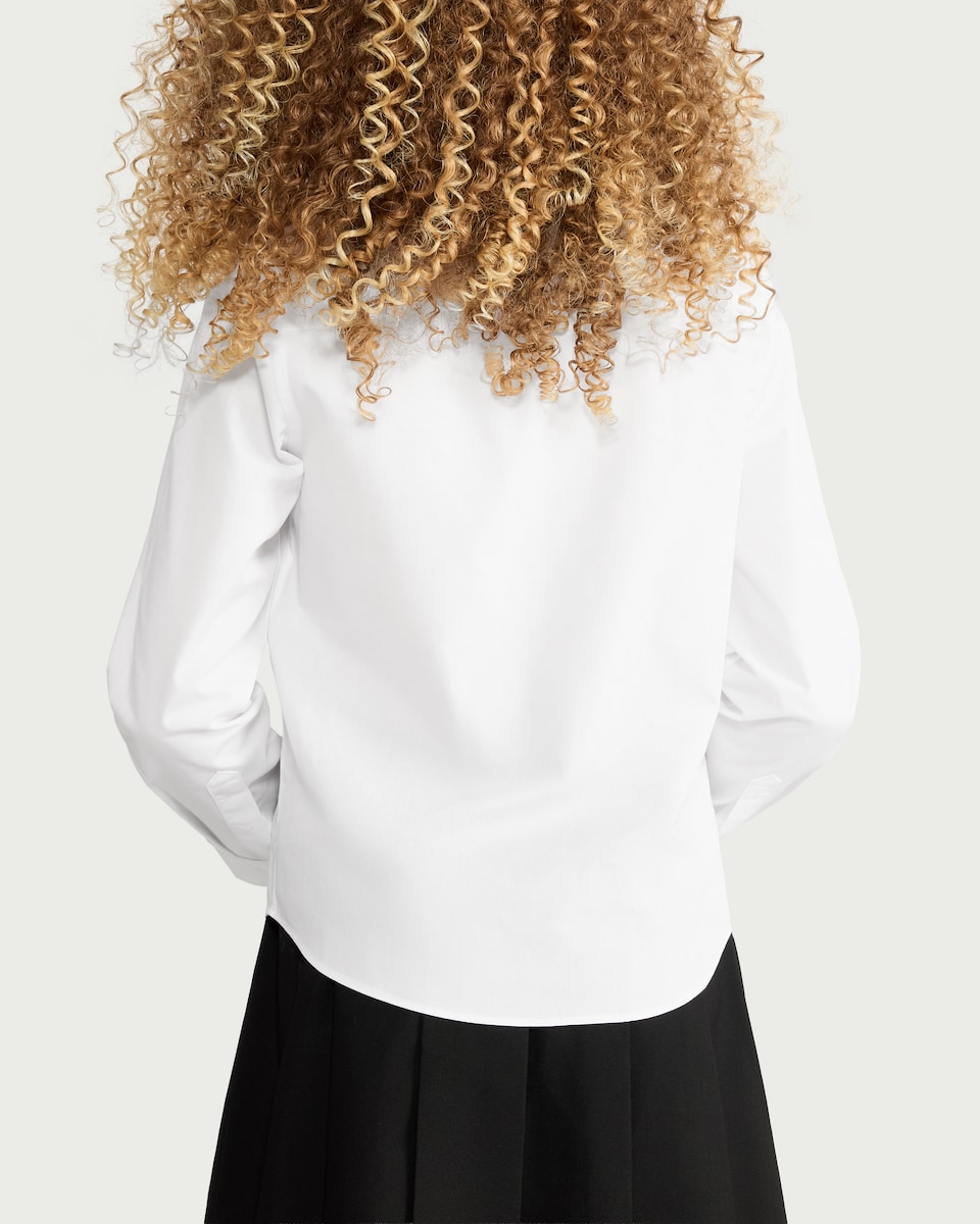 image 1 of F&F School Girls 3-Pack Cotton Rich Slim Fit Long Sleeved Shirts in White