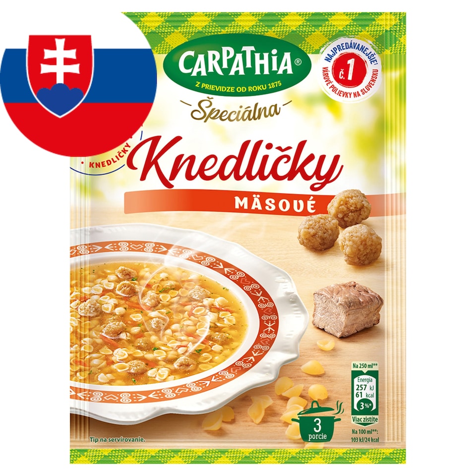 CARPATHIA ŠPECIÁLNA polievka s mäsovými knedličkami vrecko 51 g