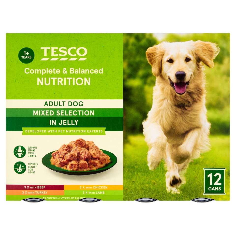 Tesco Adult Dog Food in Jelly Selection 12 x 400g