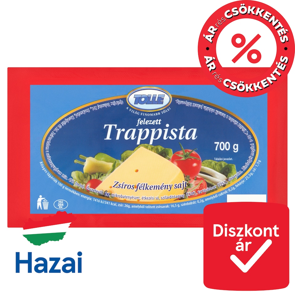 image 1 of Tolle Trappist Halved Fat Semi-Hard Cheese 700 g