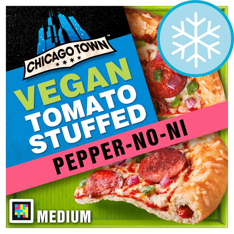 Chicago Town Vegan Takeaway Stuffed Crust Pizza - Pepper-No-Ni 493g