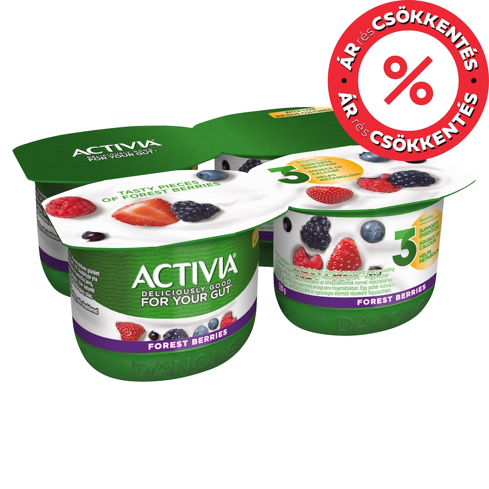 Danone Activia élőflórás vegyes gyümölcsös joghurt 4 x 120 g (480 g)