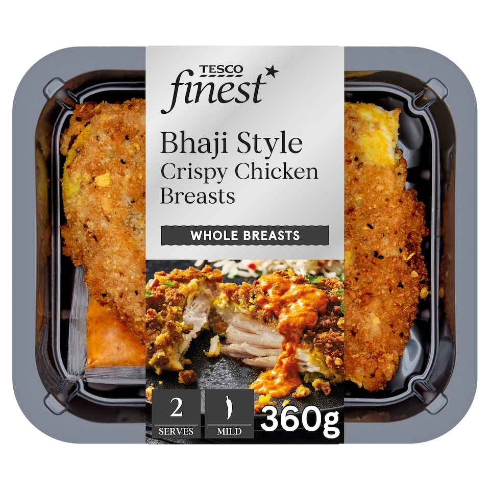 Tesco Finest Bhaji Style Crispy Chicken Breasts with Tikka Sauce 360g
