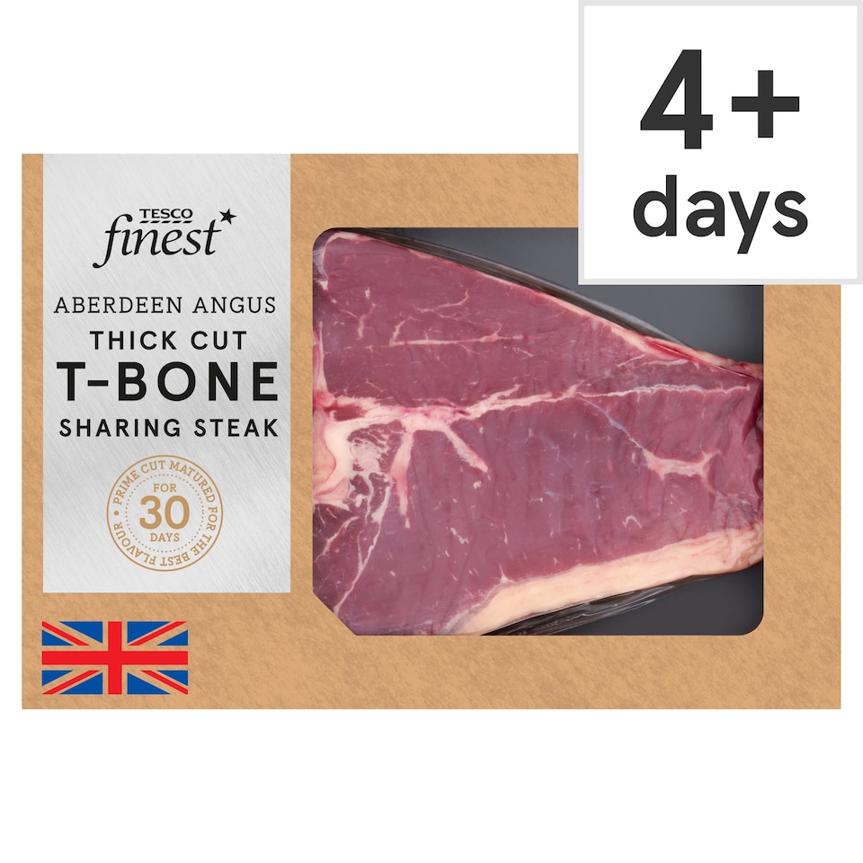 image 1 of Tesco Finest Aberdeen Angus Thick Cut T-Bone Sharing Steak 30 Day Matured