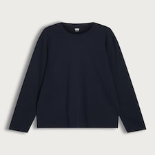 F&F Pure Cotton Regular Fit Crew Neck Long Sleeved Top in Navy