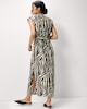 image 3 of F&F Zebra Print Tie Waist Sleeveless Midi Dress in Multi Brown