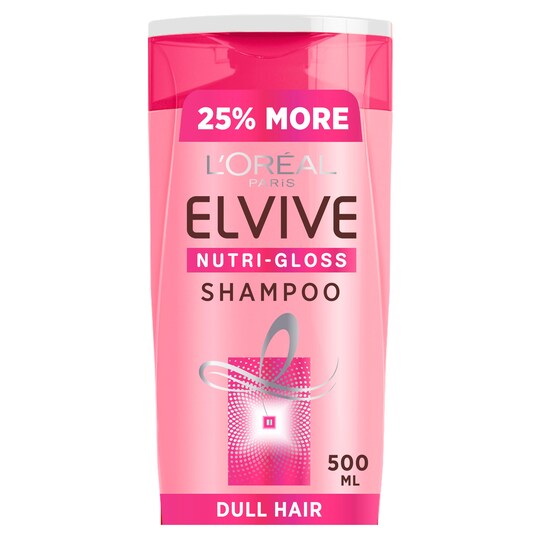 L'oreal Elvive NutriGloss Shine Hair Shampoo 500Ml Tesco Groceries