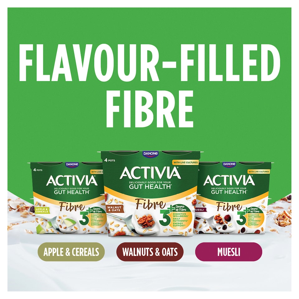 image 1 of Activia Fibre Gut Health Yoghurt - Walnut & Oat 4x115g