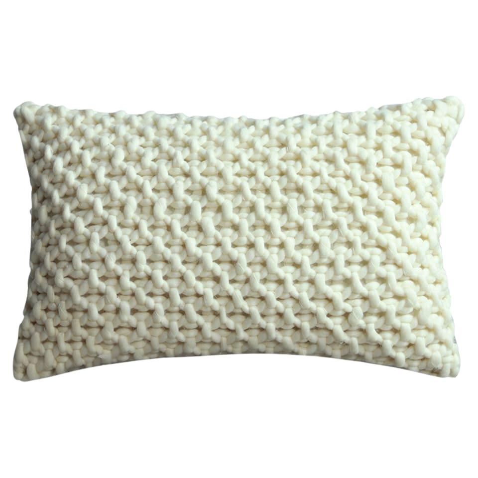 F&F Home Knitted Cream vankúš 30 x 50 cm