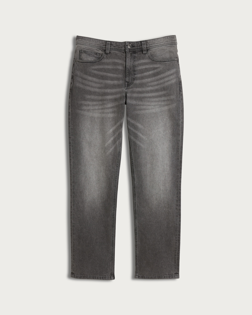 image 1 of F&F Cotton Rich Straight Leg Jeans in Grey