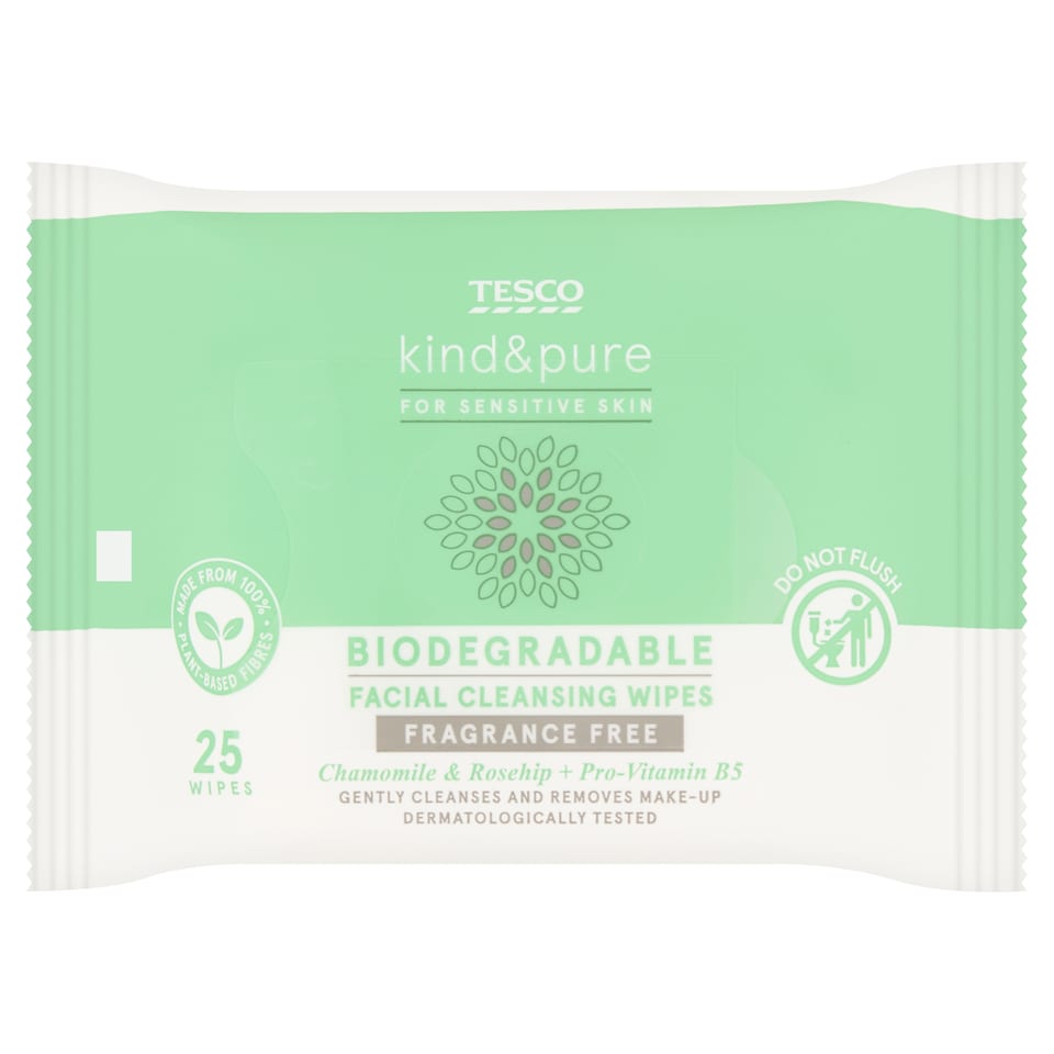 Tesco Kind & Pure 25 Facial Cleansing Wipes