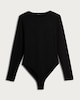 image 4 of F&F Polyamide Crew Neck Long Sleeved Bodysuit in Black