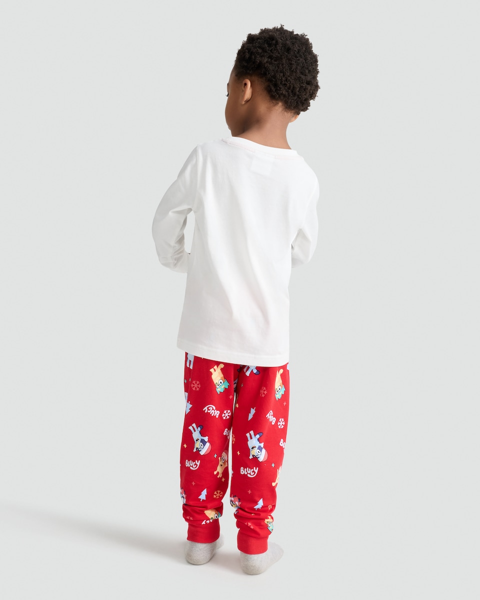 image 1 of Bluey Merry Christmas Print Pure Cotton Pyjamas in Multi