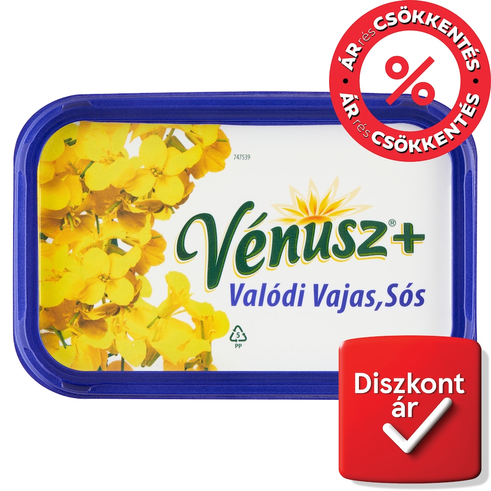 image 1 of Vénusz+ Original Butter, Salted 55% Fat Content Margarine 450 g