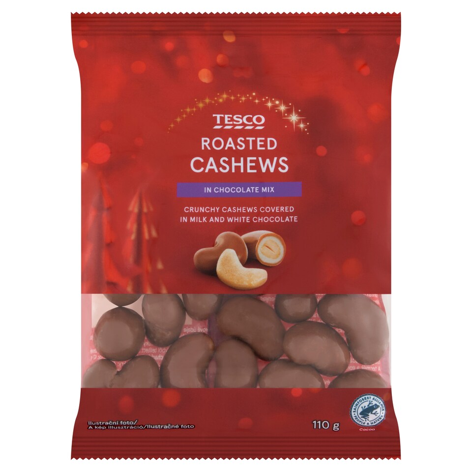 Tesco Roated Cashews in Chocolate Mix 110g