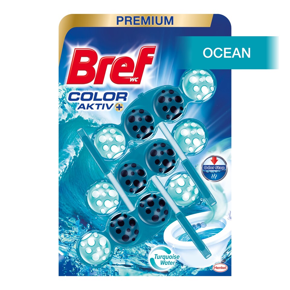 image 1 of Bref Color Aktiv Ocean tuhý WC blok 3 x 50 g