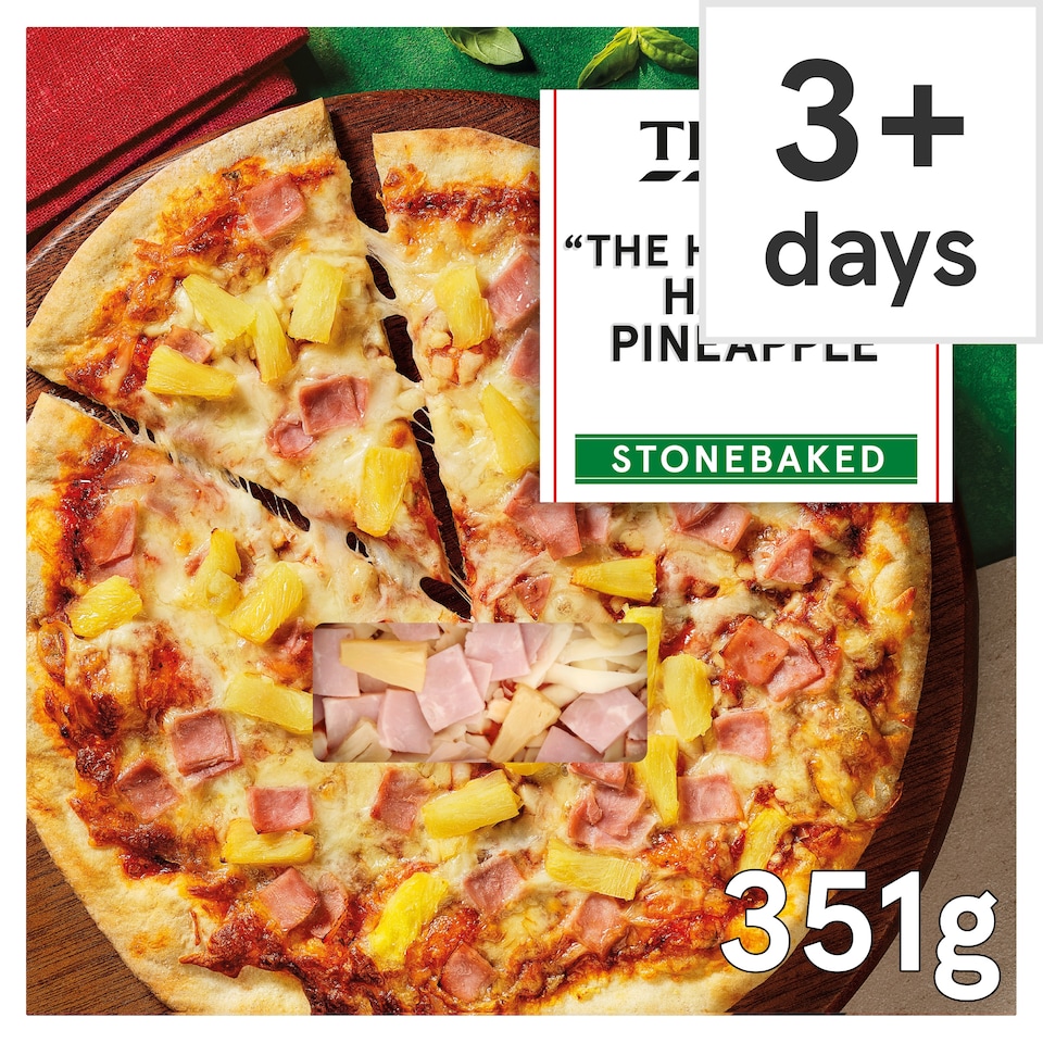 Tesco Stonebaked "The Hawaiian" Ham & Pineapple Pizza 351g