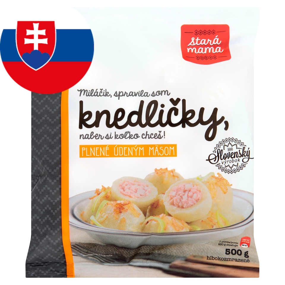 Stará Mama Knedličky plnené údeným mäsom hlbokozmrazené 500 g