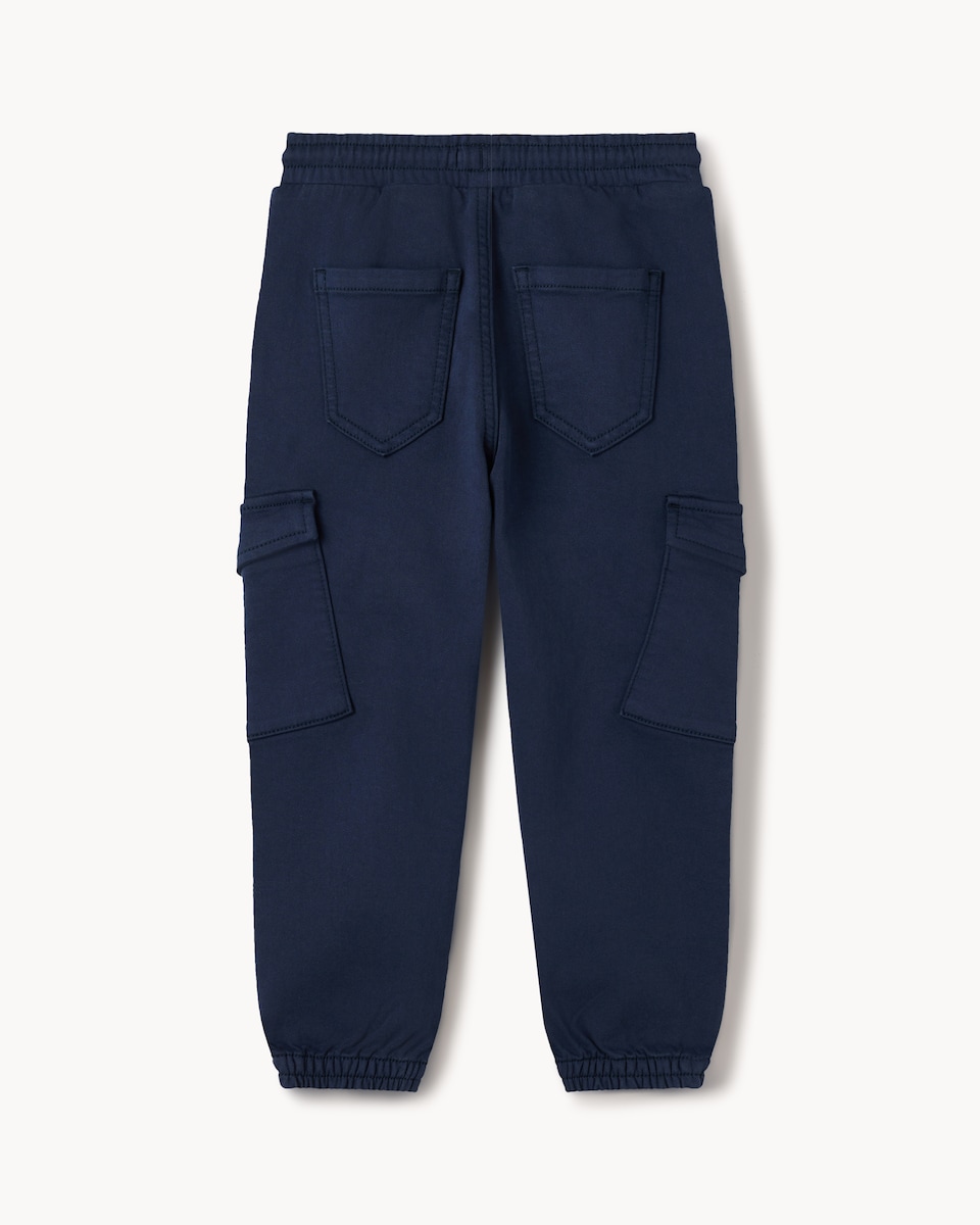 image 1 of F&F Boys Cotton Rich Cargo Joggers in Navy