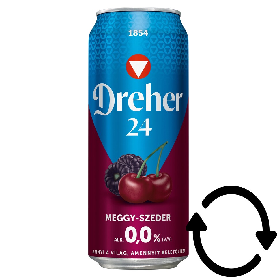 Dreher 24 Sour Cherry Mixture of Non-Alcoholic Light Beer and Cherry-Blackberry-Flavore 0,0% 0,5 l