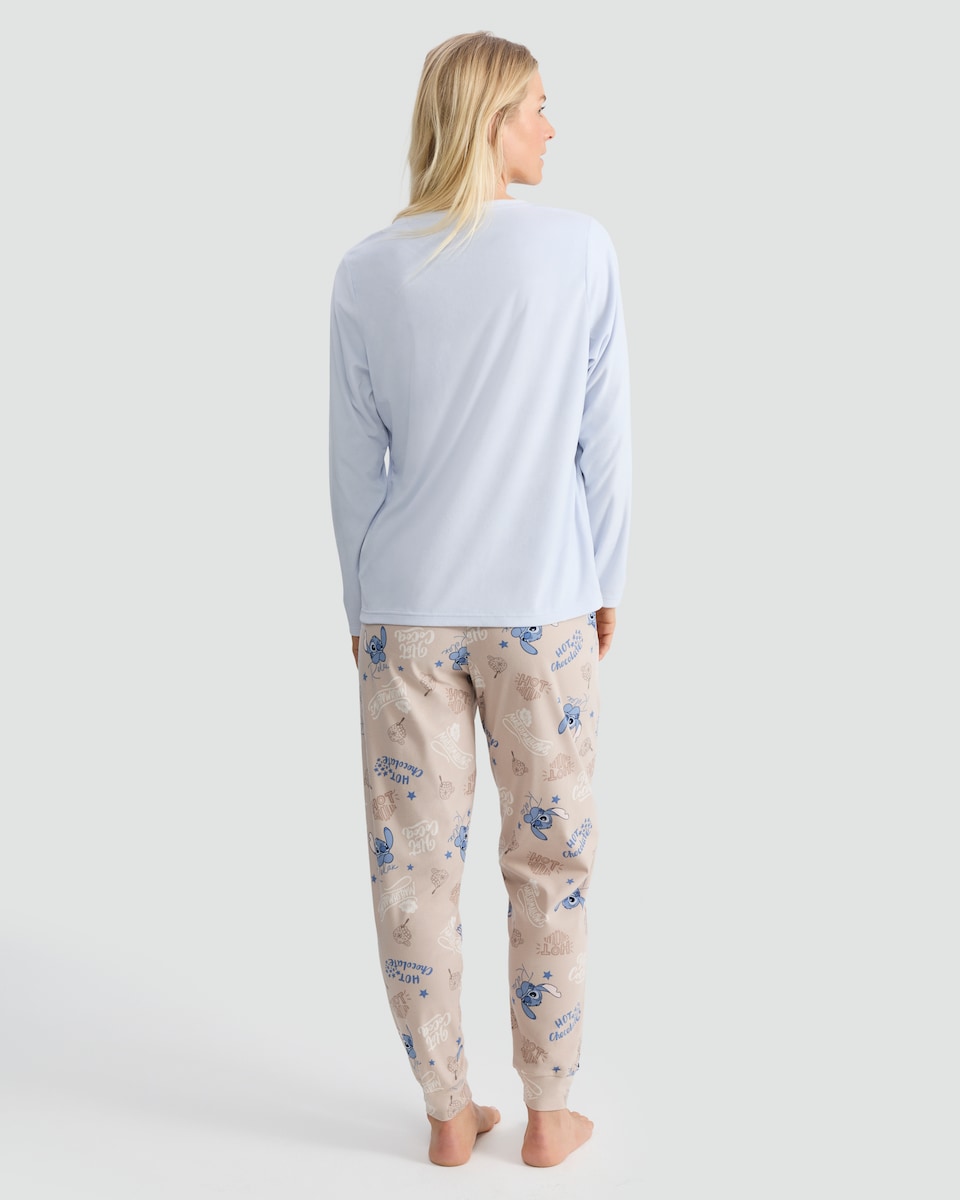 image 1 of Disney Lilo & Stitch Fleece Pyjamas in Blue