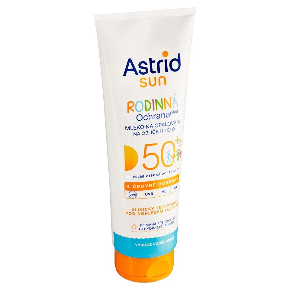 Astrid Sun Rodinná ochrana plus mléko na opalování na obličej i tělo SPF 50+ 250ml