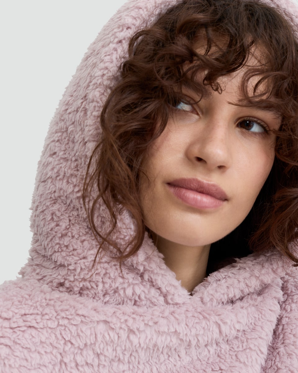 image 1 of F&F Fleece Oversized Pyjama Hoodie in Pink
