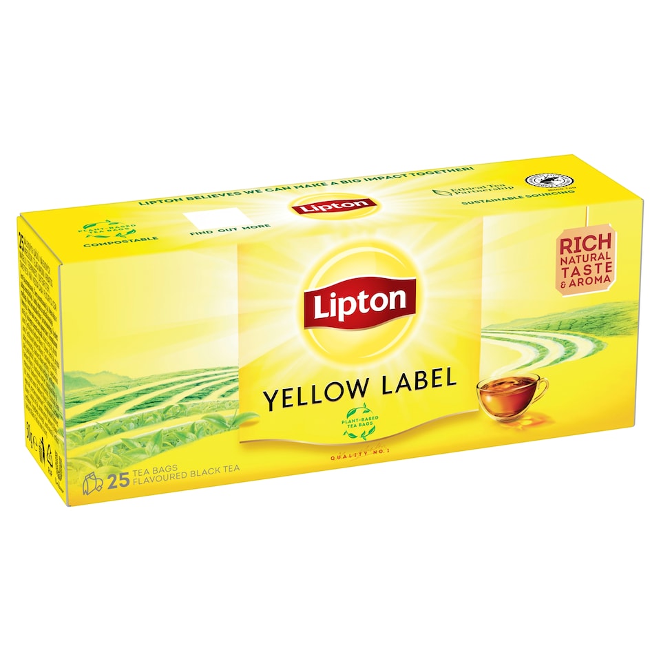 Lipton Yellow label černý čaj aromatizovaný 25 sáčků 50g