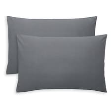 F&F Home Bedding Poly Cotton Grey Housewife Pillow Case Pair