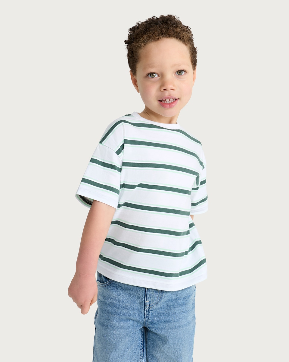image 1 of F&F Boys 3-Pack Pure Cotton Short Sleeved T-Shirts in Green