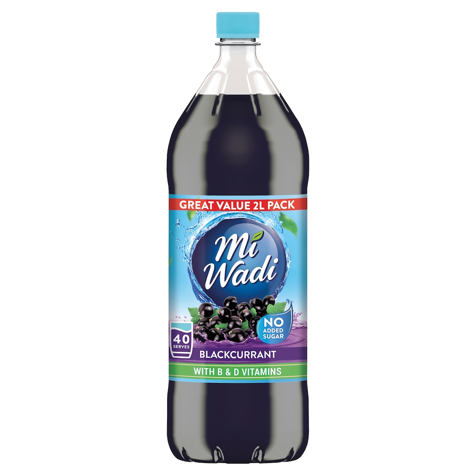 MiWadi Blackcurrant No Added Sugar Squash 2 Litre