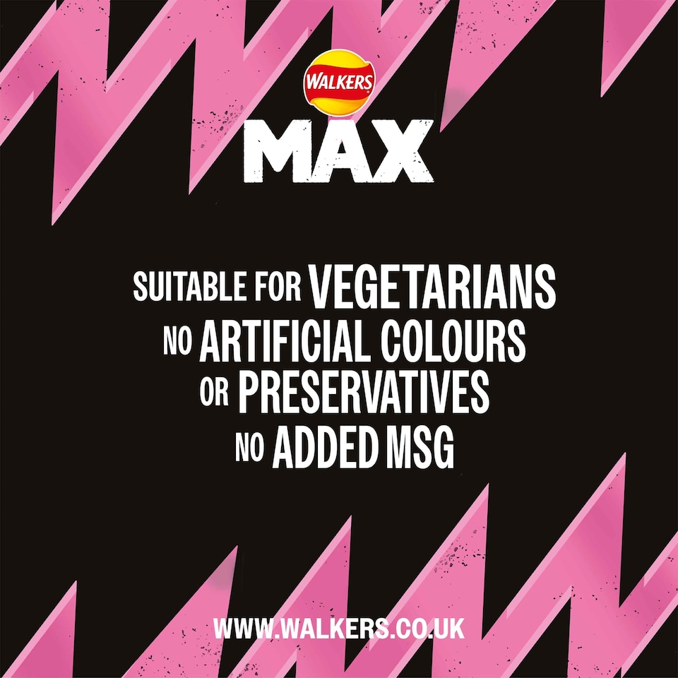 image 1 of Walkers Max Strong Fiery Prawn Cocktail Sharing Bag Crisps 140g