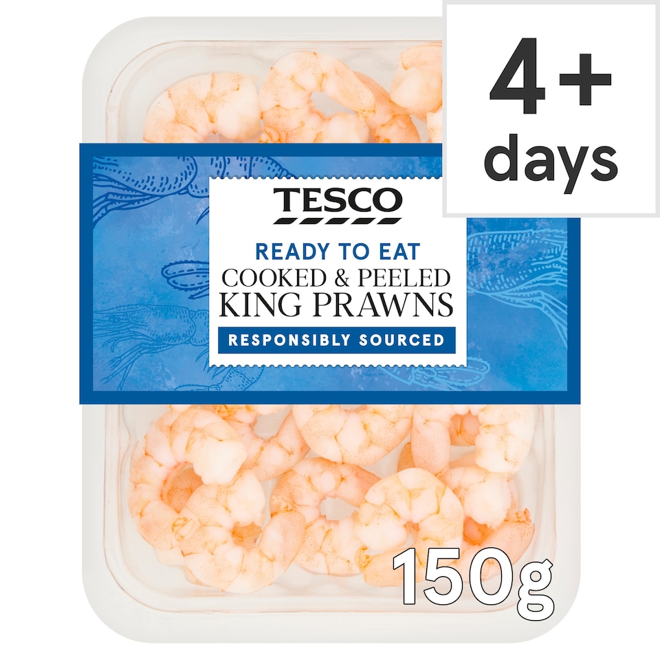 Tesco Cooked & Peeled King Prawns 150G
