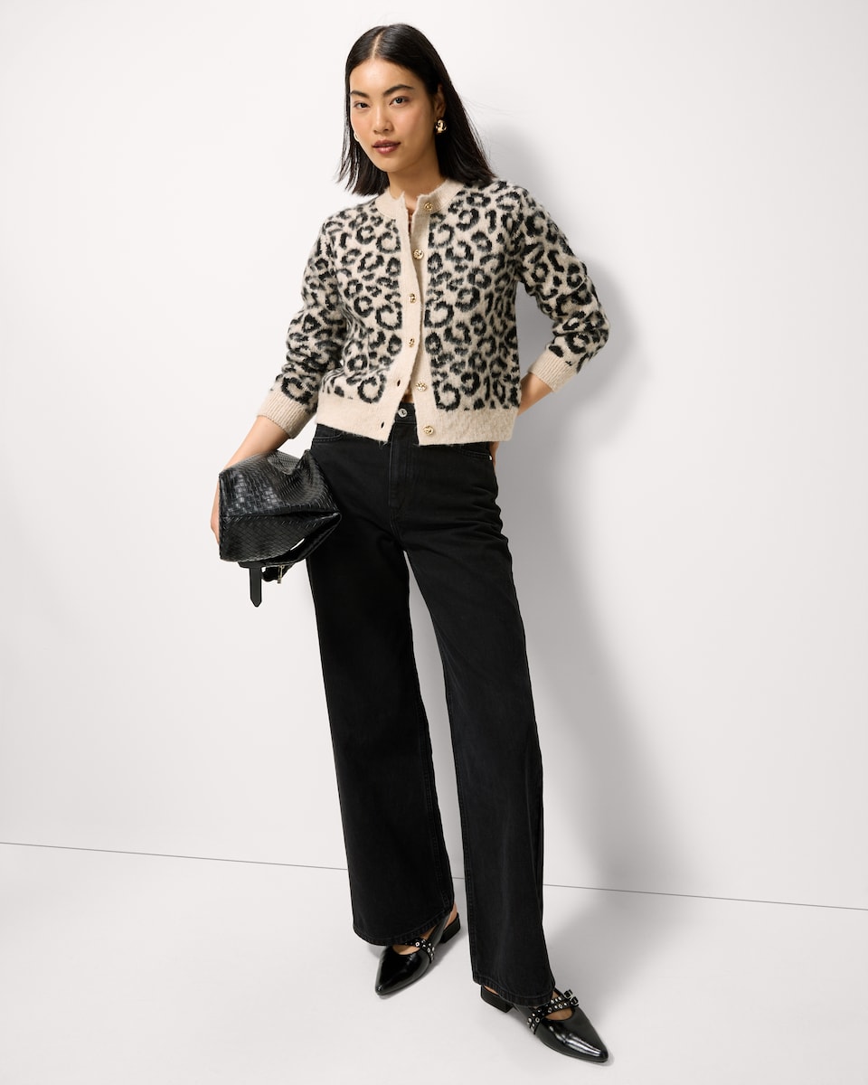 image 1 of F&F Leopard Print Cardigan in Multi Brown