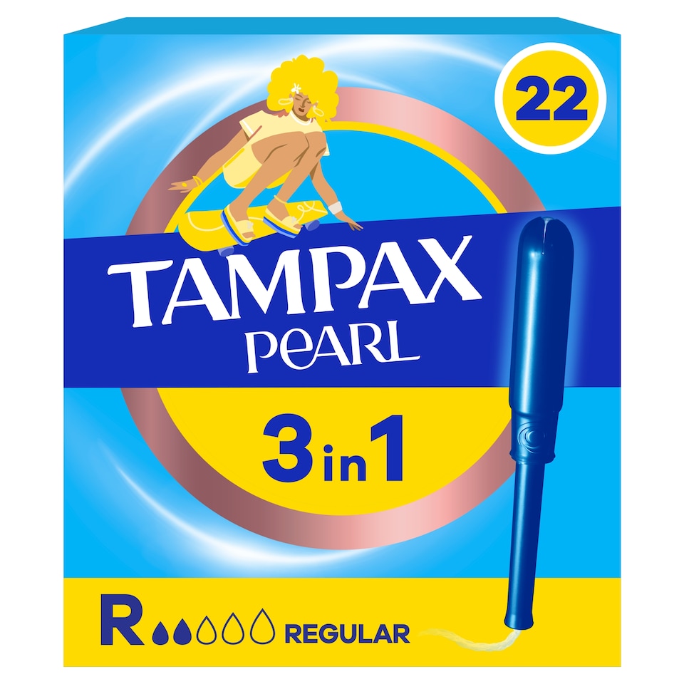 image 1 of Tampax Pearl Regular Tampons 22 Pack