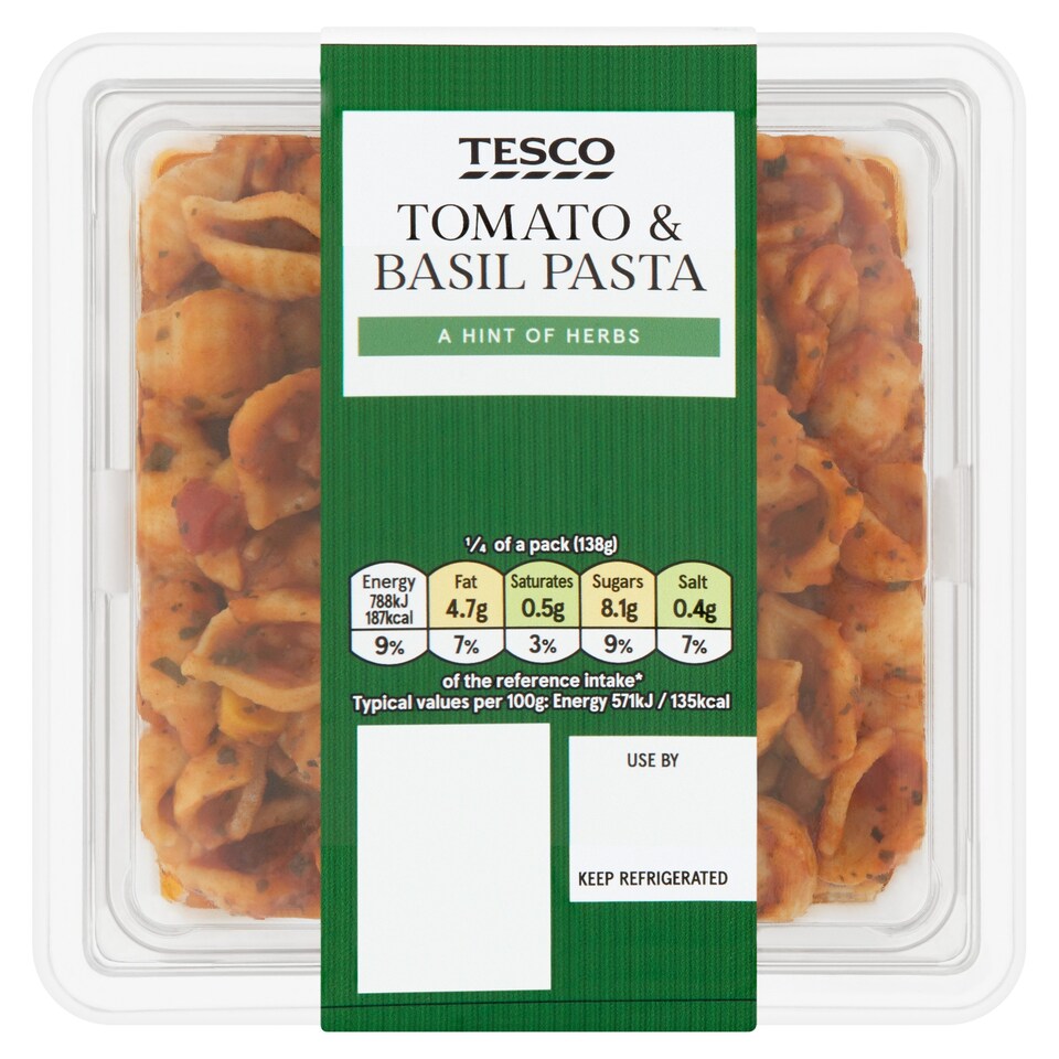 Tesco Tomato And Basil Pasta 550G